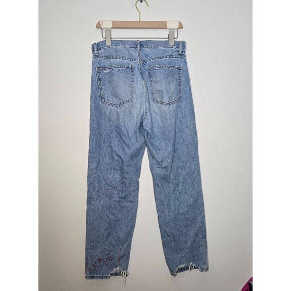 Uniqlo Customized Jeans Size 26 Patches Stitching Denim Upcycled - Picture 4 of 7